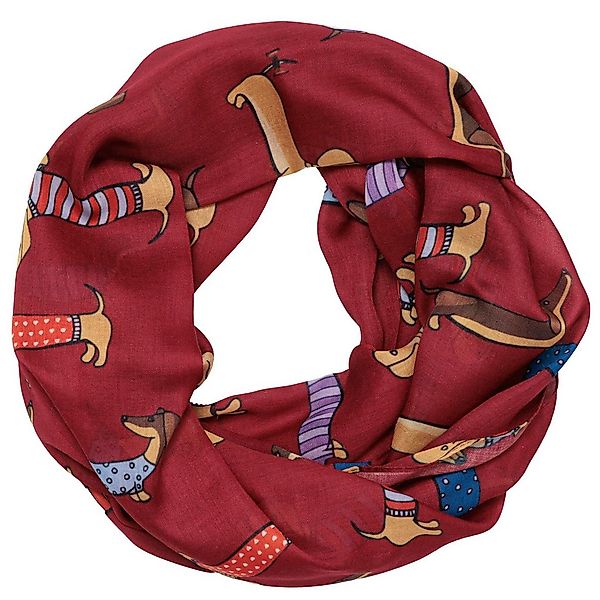 Caspar Modeschal Leichter Damen Schal Halstuch mit Dackel Hundemotiv - SC55 günstig online kaufen