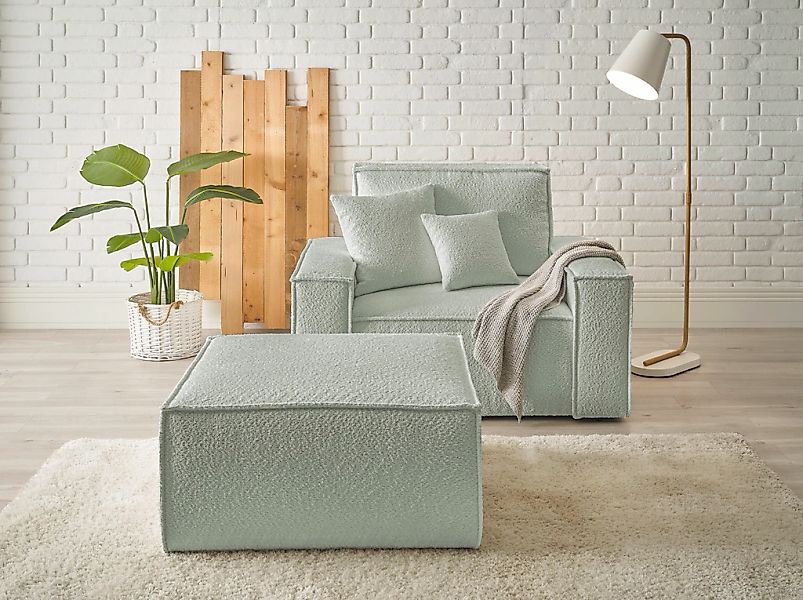 OTTO home Loveseat "FINNLEY, Loveseat & Hocker im Set, trendige Stoffe, ink günstig online kaufen
