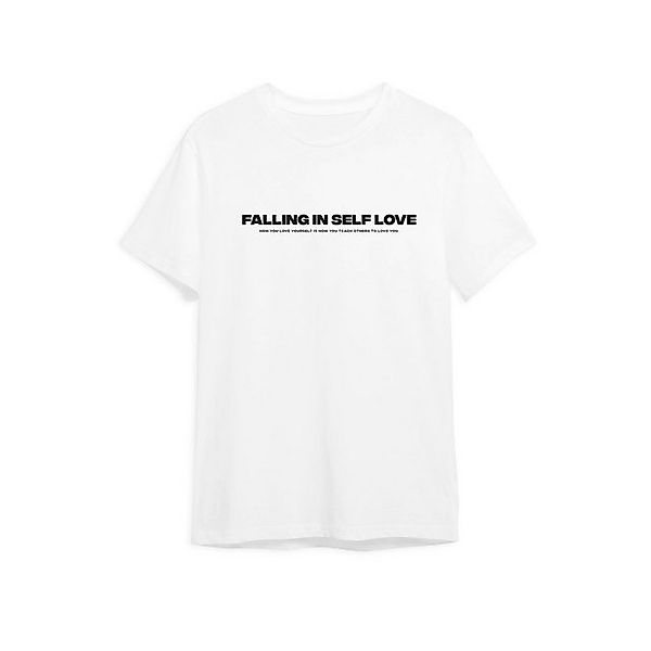 Novux T-Shirt Self love Damen Boyfriend Tshirt Farbe Weiß (1-tlg) aus Baumw günstig online kaufen