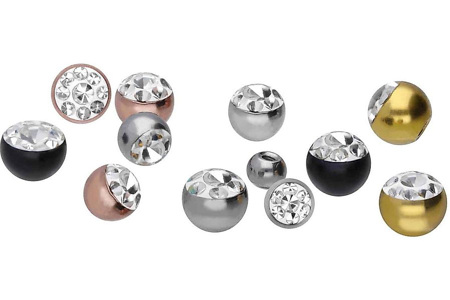 PIERCINGLINE Piercing-Set Chirurgenstahl Schraubkugel MULTIKRISTALLE (Schra günstig online kaufen