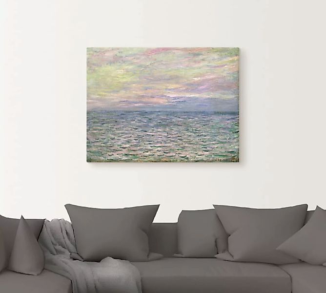 Artland Leinwandbild "Sonnenuntergang über dem Meer Pourville", Sonnenaufga günstig online kaufen