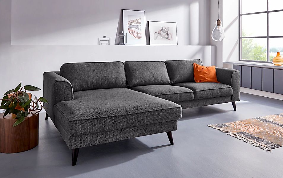 INOSIGN Ecksofa "Lumber Jack, elegant und bequem, Breite 280, hoher Fuß, L- günstig online kaufen