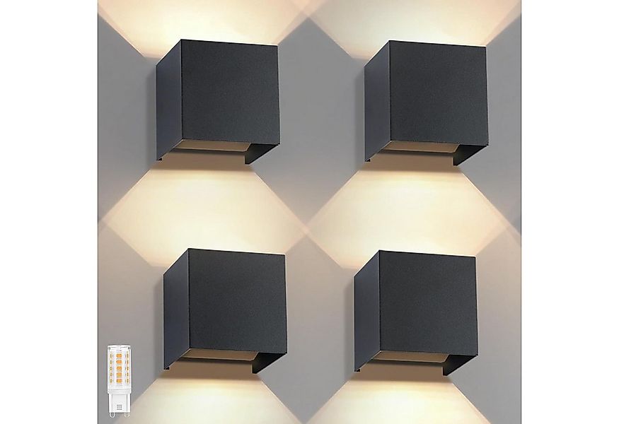 Nettlife Wandleuchte 4ER G9 Warmweiß Wandleuchte, LED fest integriert günstig online kaufen