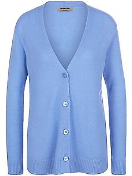 Strickjacke aus 100% Kaschmir Peter Hahn blau günstig online kaufen