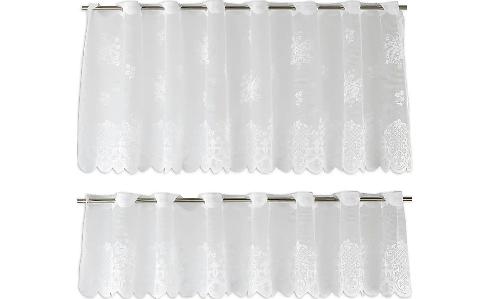 Bistrogardine 2er Set   ¦ weiß ¦ Synthetik ¦ Maße (cm): B: 160 H: 80 Gardin günstig online kaufen
