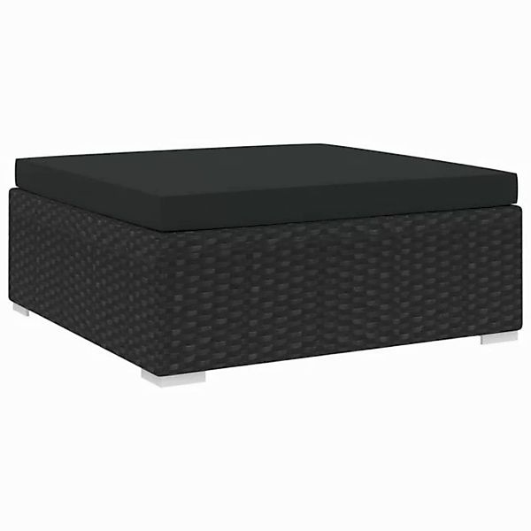 Modular-fußhocker 1 Stk. + Auflagen Poly Rattan Schwarz günstig online kaufen