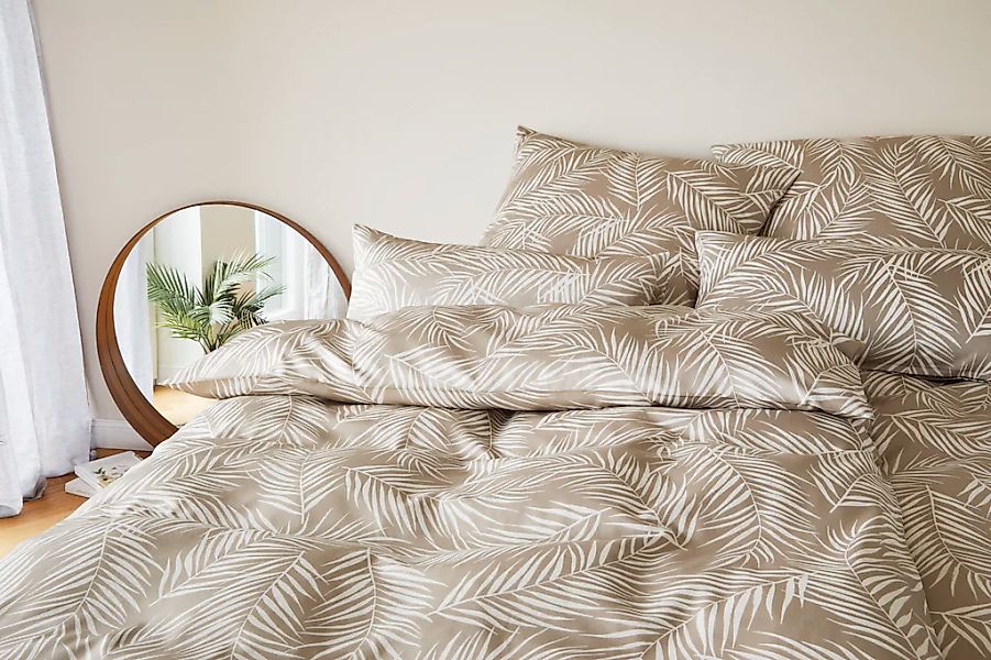 Elegante Bettwäsche "Maison Leaves" 2 Stk. angenehmes Hautgefühl günstig online kaufen