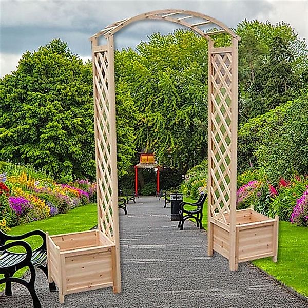 Feel2Home Rosenbogen Rosenbogen Natur mit Blumenkübeln günstig online kaufen