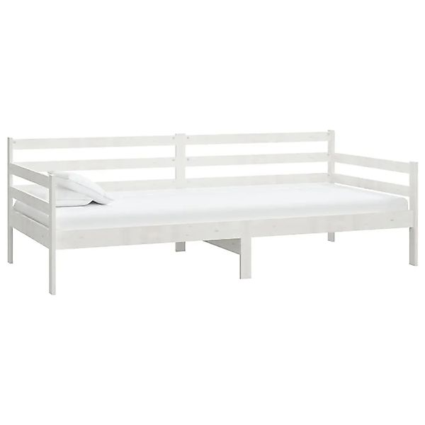 vidaXL Tagesbett mit Matratze 90x200 cm Weiß Kiefer Massivholz 3083585 günstig online kaufen