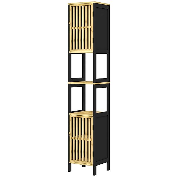 HOMCOM Badezimmerschrank Säule Aufbewahrung bicolore Abm. 30L x 32B x 172H günstig online kaufen