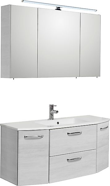 Saphir Badmöbel-Set "Quickset 2-teilig, Mineralmarmor-Waschtisch mit LED-Sp günstig online kaufen