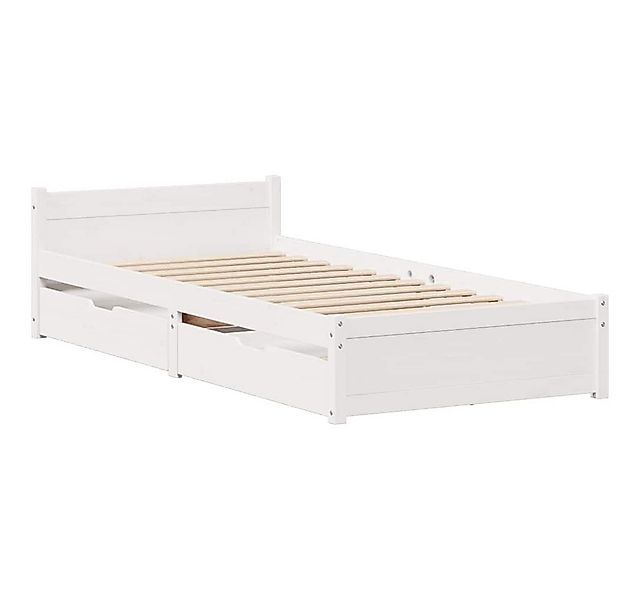 vidaXL Bett Massivholzbett ohne Matratze Weiß 90x190 cm Kiefernholz günstig online kaufen
