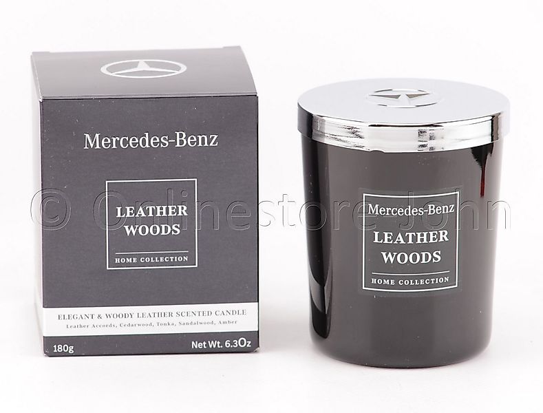 Mercedes Benz Duftkerze Leather Woods Candle günstig online kaufen