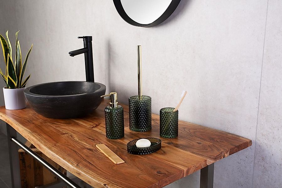 Ridder Badaccessoire-Set Aufbewahrungsbecher Sherine Transparent-grün günstig online kaufen