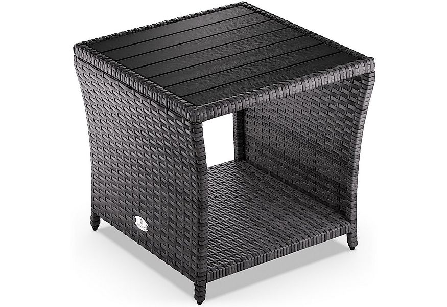 Casaria Beistelltisch (1-St), Polyrattan WPC Tischplatte 45x45x40cm Wetterf günstig online kaufen
