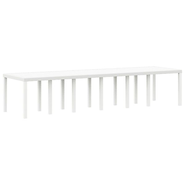 vidaXL Gartentisch Weiß 350x100x73 cm Poly Rattan 3378526 günstig online kaufen