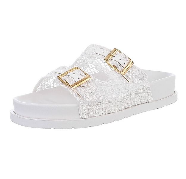 Ital-Design Elegante Damen-Sandalen mit verstellbaren Riemen Pantolette (89 günstig online kaufen