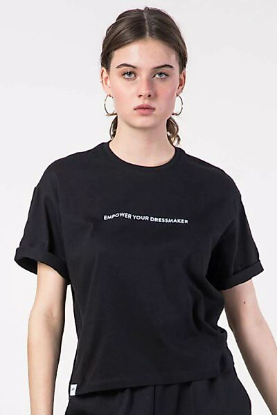 Cropped T-shirt „Empower“ Schwarz günstig online kaufen