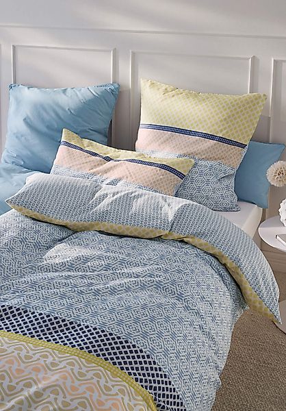 hessnatur Renforcé Wende-Bettwäsche-Set PARAISO aus Bio-Baumwolle - blau - günstig online kaufen
