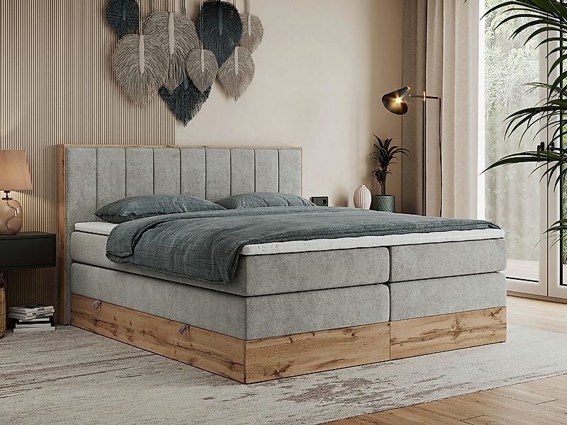 MKS MÖBEL Boxspringbett BELLISSIMO KING (Topper T-25, T30-Schaum, Möbelplat günstig online kaufen