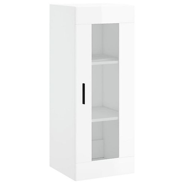 vidaXL Hängeschrank Wandschrank Hochglanz-Weiß 34,5x34x90 cm Glas Vitrine H günstig online kaufen