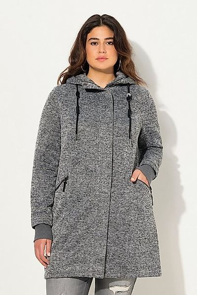 Ulla Popken Sommerjacke Strickfleece-Jacke Kapuze 2-Wege-Zipper günstig online kaufen