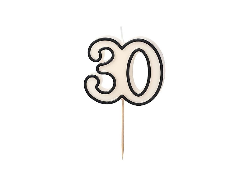 partydeco Geburtstagskerze, Geburtstagskerze Zahl 30 Zahlenkerze günstig online kaufen