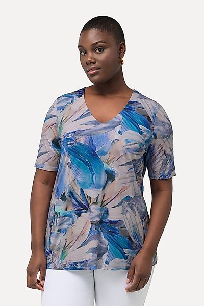 Ulla Popken T-Shirt Slinkyshirt A-Linie V-Ausschnitt günstig online kaufen