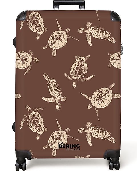 NoBoringSuitcases.com© Hartschalen-Trolley Braun mit Schildkrötenaufdruck 7 günstig online kaufen