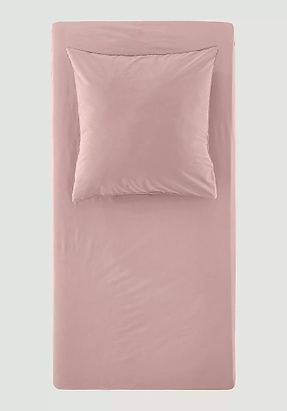 hessnatur Perkal Spannbettlaken aus Bio-Baumwolle - rosa - Größe 180x200 cm günstig online kaufen