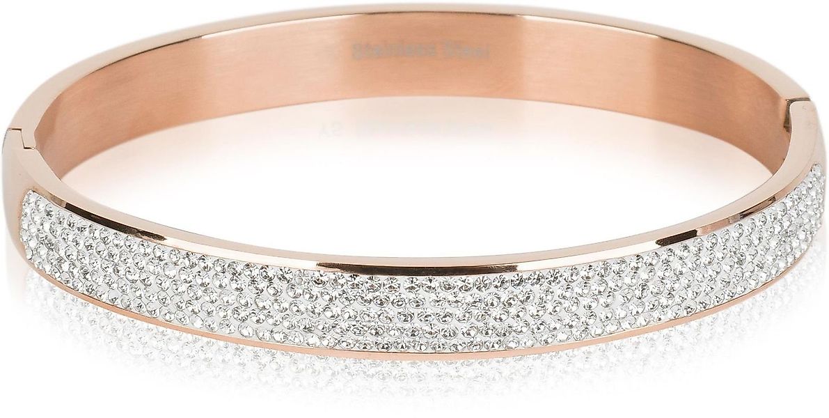 styleBREAKER Armreif Edelstahl Armreif mit Strass günstig online kaufen