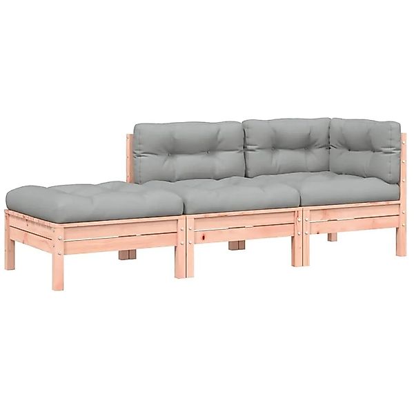 vidaXL Gartensofa mit Kissen und Hocker 3-Sitzer 838175 günstig online kaufen