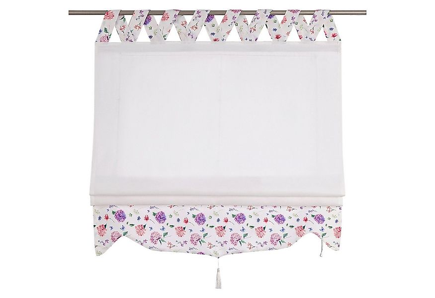 Joyswahl Raffrollo Blumen, mit Schlaufen, Gardinenstange, freihängend, ohne günstig online kaufen