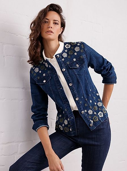 creation L Blusenblazer Lyocell-Mix-Jeans-Blazer Langarm günstig online kaufen