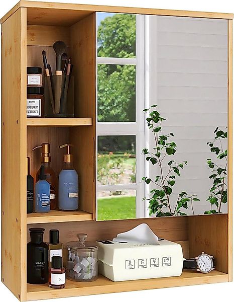 LuxusKollektion Büromöbel-Set Badezimmerspiegelschrank Bambus Natur 2-türig günstig online kaufen
