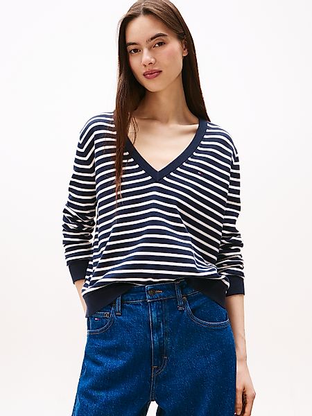 Tommy Jeans V-Ausschnitt-Pullover "TJW ESSENTIAL VNECK SWEATER EXT", mit Lo günstig online kaufen