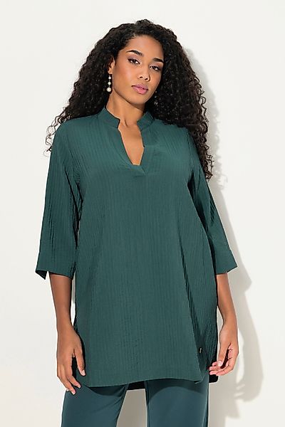Ulla Popken Tunika Blusenshirt Linien Stehkragen günstig online kaufen