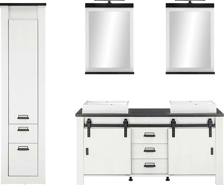 Home affaire Badmöbel-Set "SHERWOOD, Bad im modernen Design, 4-teiliges Bad günstig online kaufen