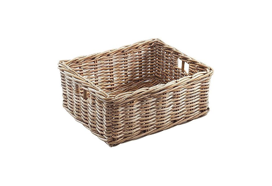 Kobolo Aufbewahrungskorb Rattankorb eckig Rattan kubu grey groß 52x40x20 cm günstig online kaufen