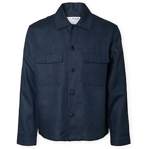 Selected  Herrenmantel Relaxed Overshirt - Wyatt Linen - Outer Space günstig online kaufen