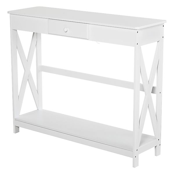 HOMCOM Konsolentisch Eingangstisch mit 1 Schublade + 1 Regal dim. 100L x 30 günstig online kaufen