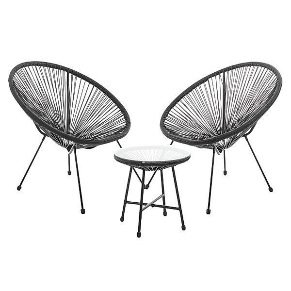 Svita Bali Balkon Möbel Set Lounge Garnitur Relax Egg-Chair Flecht-Design S günstig online kaufen