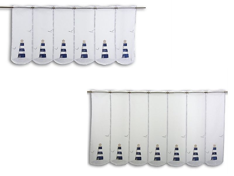 Clever-Kauf-24 Scheibengardine Scheibengardine Leuchtturm bestickt Höhe, tr günstig online kaufen