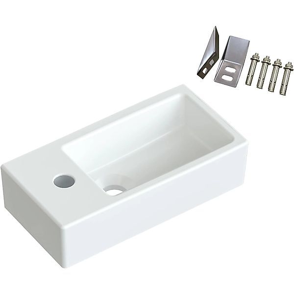 Aquabatos Bad Waschplatz Waschbecken Handwaschbecken aus Keramik Links mit günstig online kaufen