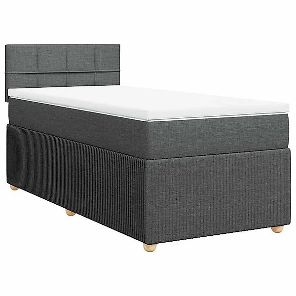 vidaXL Boxspringbett mit Matratze Dunkelgrau 80x200 cm Stoff 3289584 günstig online kaufen