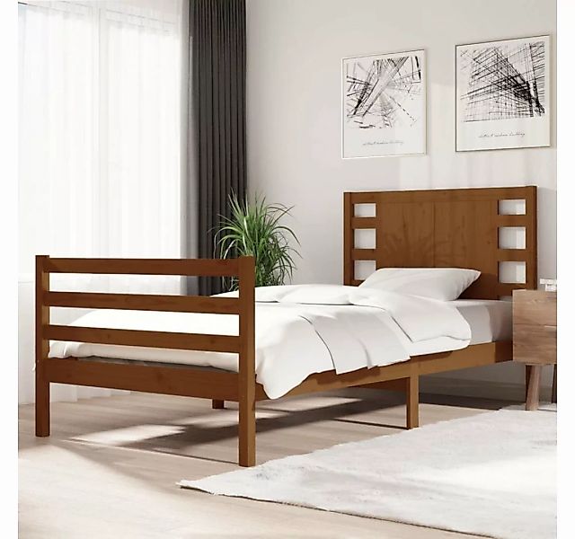 furnicato Bett Massivholzbett Honigbraun Kiefer 90x200 cm günstig online kaufen