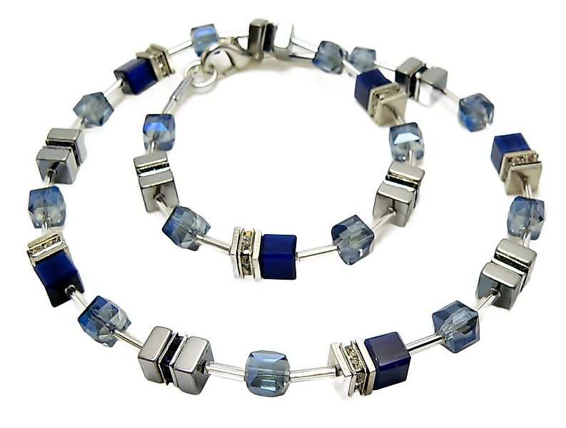 traumschmuck Collier 536c Collier Cube Würfel nachtblau dunkelblau Kristall günstig online kaufen