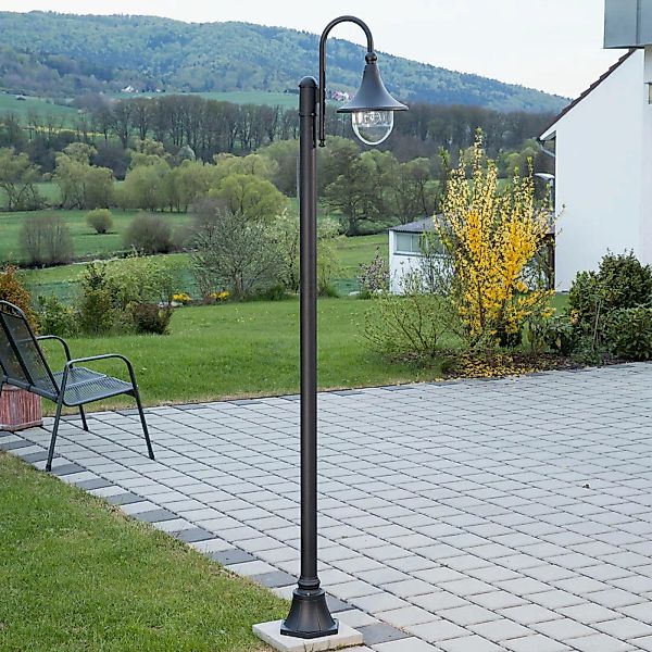 Lindby Außenleuchte Daphne, 220 cm, schwarz, , Metall, E27 günstig online kaufen