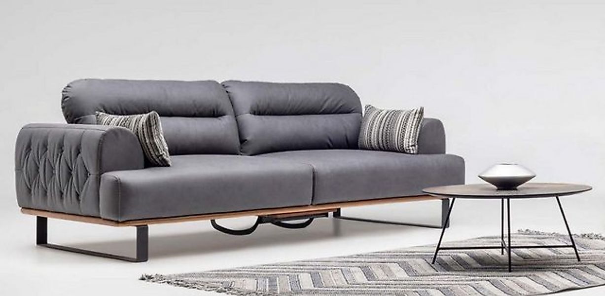 JVmoebel Sofa Dreisitzer Sofa 3 Sitzer Stoffsofa Polstersofa Grau Couch Mod günstig online kaufen