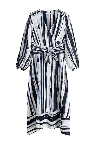 Next Midikleid Langarm-Midikleid mit V-Ausschnitt und Bindegürtel (1-tlg) günstig online kaufen